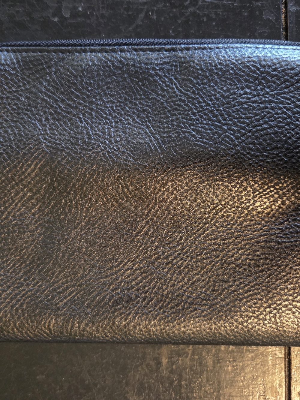 Connoisseurs Black Leather Travel Jewelry Organizer Case Zippered Clutch